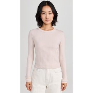 IRO Paris Elips Tee Taupe Ribbed Shirt XL